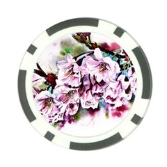 Watercolour-cherry-blossoms Poker Chip Card Guard