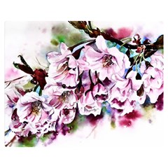 Watercolour-cherry-blossoms Double Sided Flano Blanket (medium)  by Jancukart