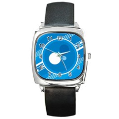 Background-blue-modern-creative Square Metal Watch by Jancukart
