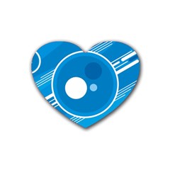 Background-blue-modern-creative Rubber Heart Coaster (4 Pack)