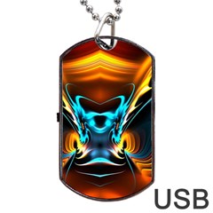 Duck-crazy-duck-abstract Dog Tag Usb Flash (one Side) by Jancukart