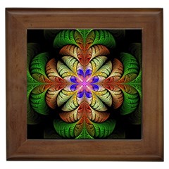 Fractal-abstract-flower-floral- -- Framed Tile