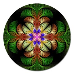 Fractal-abstract-flower-floral- -- Magnet 5  (round)