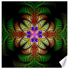 Fractal-abstract-flower-floral- -- Canvas 12  X 12 