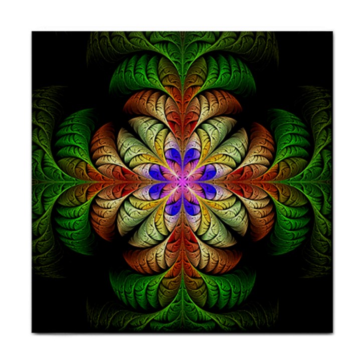 Fractal-abstract-flower-floral- -- Face Towel