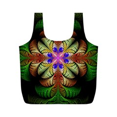 Fractal-abstract-flower-floral- -- Full Print Recycle Bag (m)