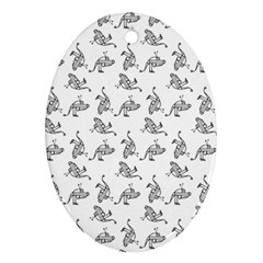 Robot Dog Drawing Motif Pattern Ornament (oval) by dflcprintsclothing