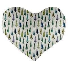 Christmas Tree Large 19  Premium Heart Shape Cushions