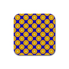 Pattern Sun-flower Rubber Square Coaster (4 Pack) by nate14shop