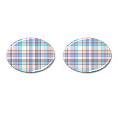 Plaid Cufflinks (oval) by nate14shop