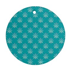 Snowflakes 002 Round Ornament (two Sides) by nate14shop