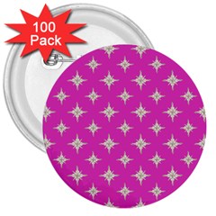 Star-pattern-b 001 3  Buttons (100 Pack) 