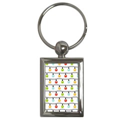 Christmas-light-bulbs-seamless-pattern-colorful-xmas-garland Key Chain (rectangle) by nate14shop