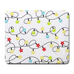 Christmas-light-bulbs-seamless-pattern-colorful-xmas-garland,white Large Mousepads by nate14shop