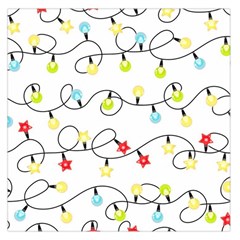 Christmas-light-bulbs-seamless-pattern-colorful-xmas-garland,white Square Satin Scarf (36  x 36 )