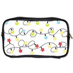 Christmas-light-bulbs-seamless-pattern-colorful-xmas-garland,white Toiletries Bag (two Sides) by nate14shop