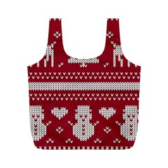 Christmas-seamless-knitted-pattern-background 001 Full Print Recycle Bag (m) by nate14shop