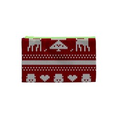 Christmas-seamless-knitted-pattern-background 001 Cosmetic Bag (xs) by nate14shop