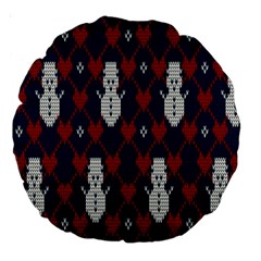 Christmas-seamless-knitted-pattern-background 002 Large 18  Premium Round Cushions