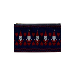 Christmas-seamless-knitted-pattern-background 003 Cosmetic Bag (small) by nate14shop