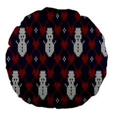 Christmas-seamless-knitted-pattern-background 004 Large 18  Premium Round Cushions