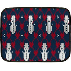 Christmas-seamless-knitted-pattern-background 004 Double Sided Fleece Blanket (mini)  by nate14shop