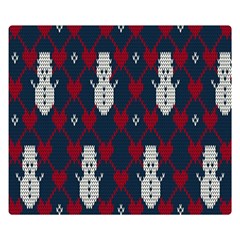 Christmas-seamless-knitted-pattern-background 004 Double Sided Flano Blanket (small)  by nate14shop