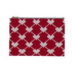 Christmas-seamless-knitted-pattern-background Cosmetic Bag (large) by nate14shop