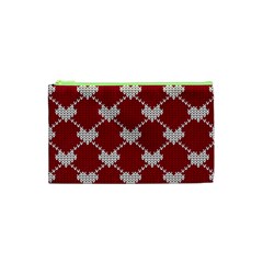 Christmas-seamless-knitted-pattern-background Cosmetic Bag (xs) by nate14shop