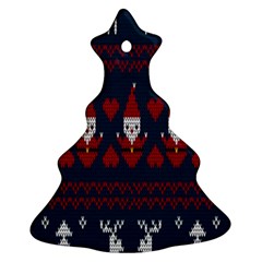 Christmas-seamless-knitted-pattern-background 005 Christmas Tree Ornament (two Sides) by nate14shop