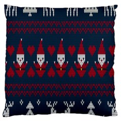 Christmas-seamless-knitted-pattern-background 005 Large Cushion Case (one Side) by nate14shop