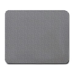 Soot Black And White Handpainted Houndstooth Check Watercolor Pattern Large Mousepads