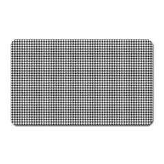 Soot Black And White Handpainted Houndstooth Check Watercolor Pattern Magnet (rectangular)