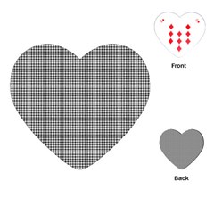 Soot Black And White Handpainted Houndstooth Check Watercolor Pattern Playing Cards Single Design (heart)