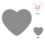 Soot Black and White Handpainted Houndstooth Check Watercolor Pattern Playing Cards Single Design (Heart) Front