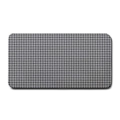 Soot Black And White Handpainted Houndstooth Check Watercolor Pattern Medium Bar Mats by PodArtist