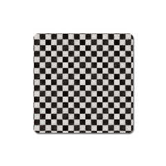 Large Black And White Watercolored Checkerboard Chess Square Magnet