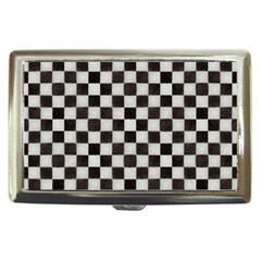 Large Black And White Watercolored Checkerboard Chess Cigarette Money Case