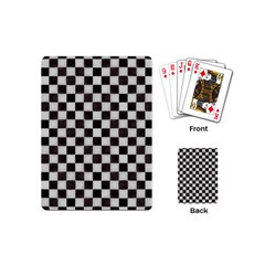 Large Black And White Watercolored Checkerboard Chess Playing Cards Single Design (mini)
