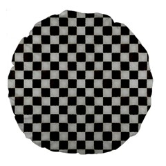 Large Black And White Watercolored Checkerboard Chess Large 18  Premium Round Cushions