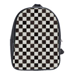 Large Black And White Watercolored Checkerboard Chess School Bag (xl) by PodArtist