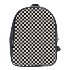 Black And White Watercolored Checkerboard Chess School Bag (xl) by PodArtist
