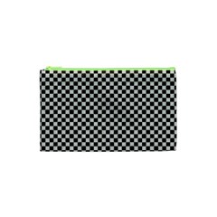 Black And White Watercolored Checkerboard Chess Cosmetic Bag (xs) by PodArtist