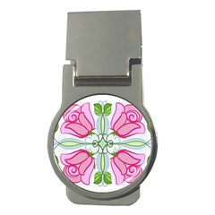 Figure Roses Flowers-ornament Money Clips (round) 