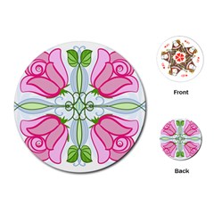 Figure Roses Flowers-ornament Playing Cards Single Design (round)