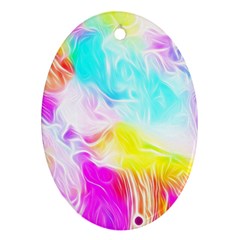 Background-drips-fluid-colorful Oval Ornament (two Sides)