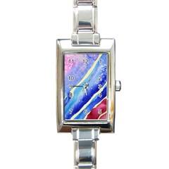 Painting-abstract-blue-pink-spots Rectangle Italian Charm Watch