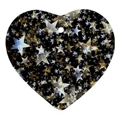 Background-star-christmas-advent Heart Ornament (two Sides)