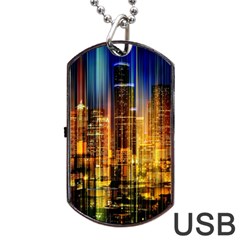 Skyline-light-rays-gloss-upgrade Dog Tag Usb Flash (one Side) by Jancukart