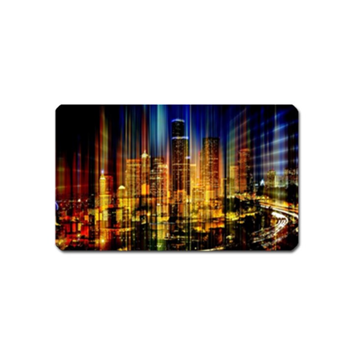 Skyline-light-rays-gloss-upgrade Magnet (Name Card)